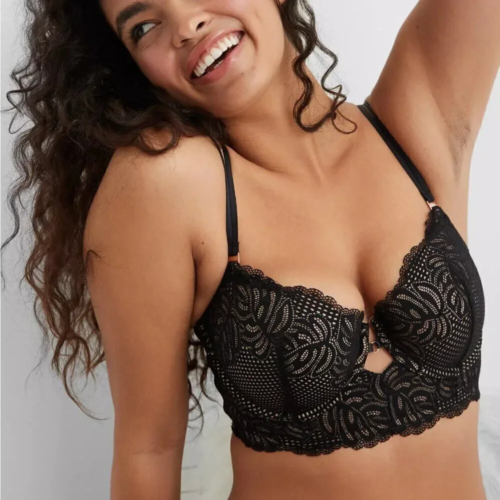 Aerie | Real Power Balconette Lightly Lined Be Free Lace Bra (38DD)